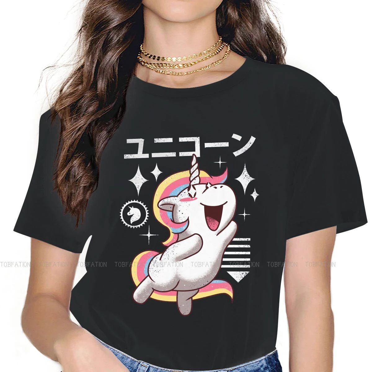 Camiseta de unicornio para mujer, Tops Harajuku Kawaii, para mujer 4XL, de gran tamaño|Camisetas| - AliExpress