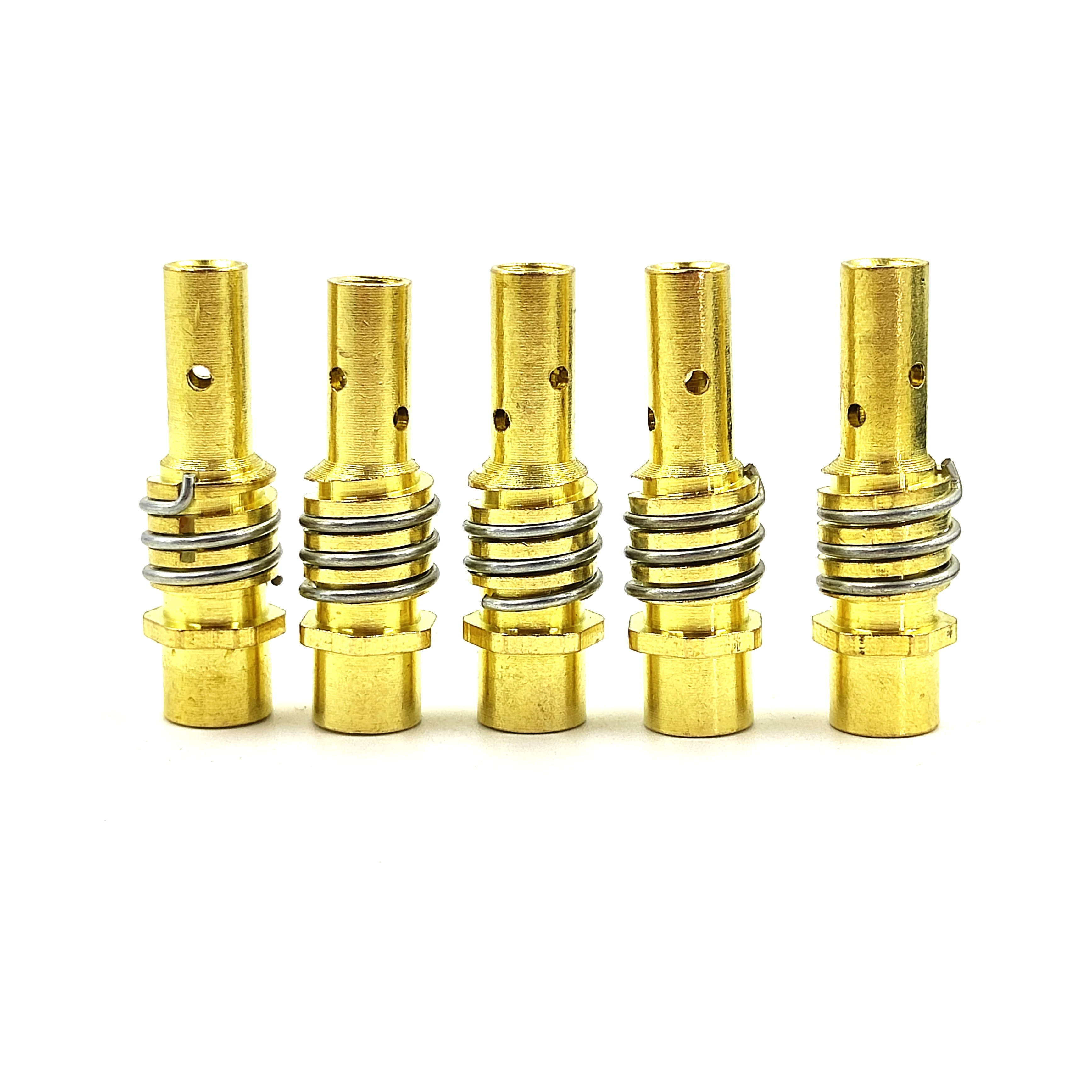 5Piece 15AK MIG/MAG Welding Torch Contact Tip Gas Nozzle Wired Brass 1.0 NEW 