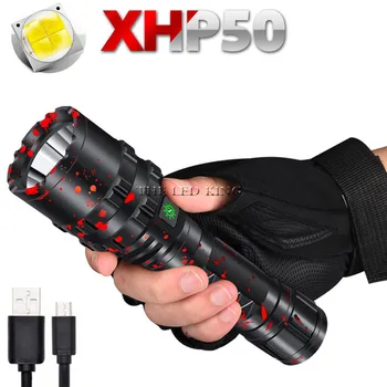 

50000 lumens flashlight xhp50.2 most powerful flashlight 26650 usb torch xhp50 L2 lantern 18650 hunting lamp hand light Fishing
