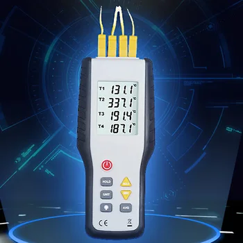 

Portable Industrial 4 Channel Thermometer Digital With Probe K-Type Thermocouple Sensor Tester Temperature Meter Professional