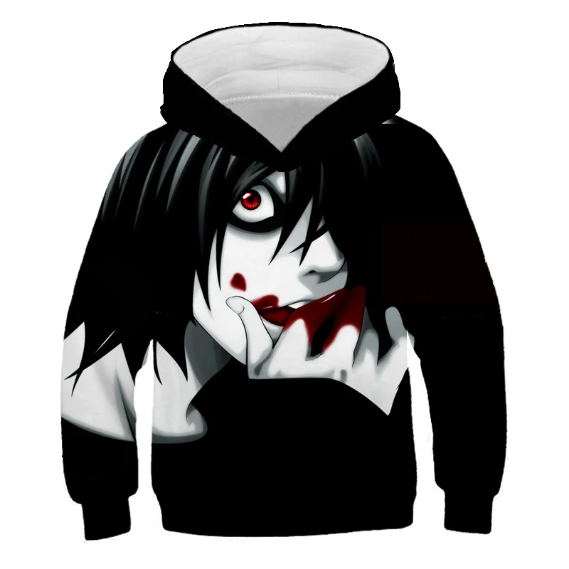 Детские толстовки с капюшоном в стиле аниме Death Note Pride для девочек Детский свитер