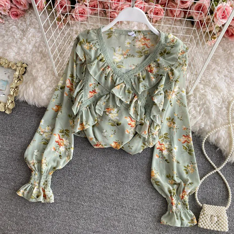 Новое элегантное платье с цветочным рисунком шифоновая блузка рубашка
