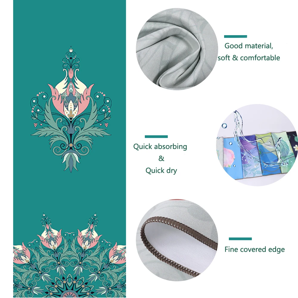 Yoga Mat Towel 183*61cm Printed Non slip