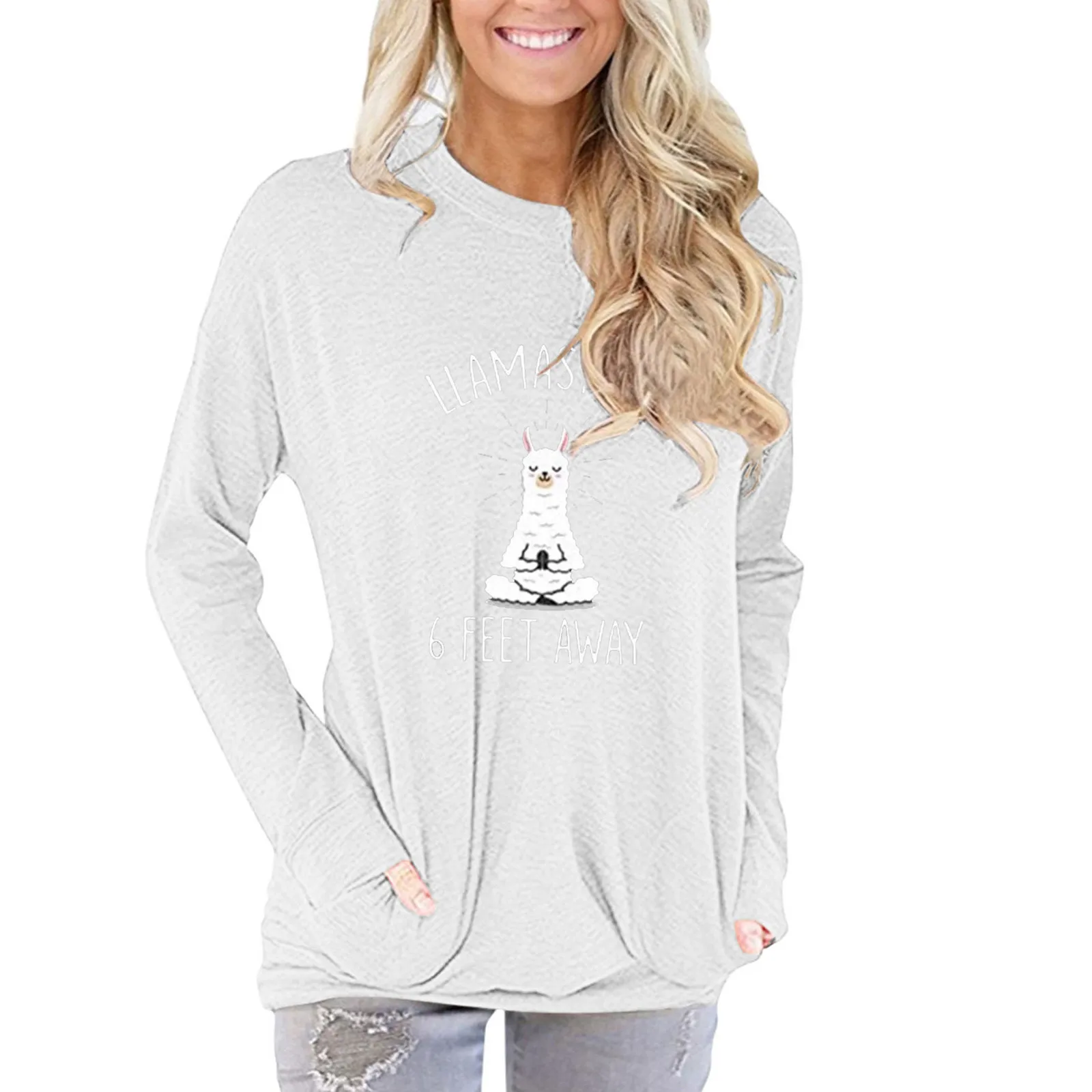 Fashion Blouse 2021 Women Long Sleeve Printed Casual O Neck Shirt Pockets Graphic Tops Blouse blusas mujer рубашка женская 2