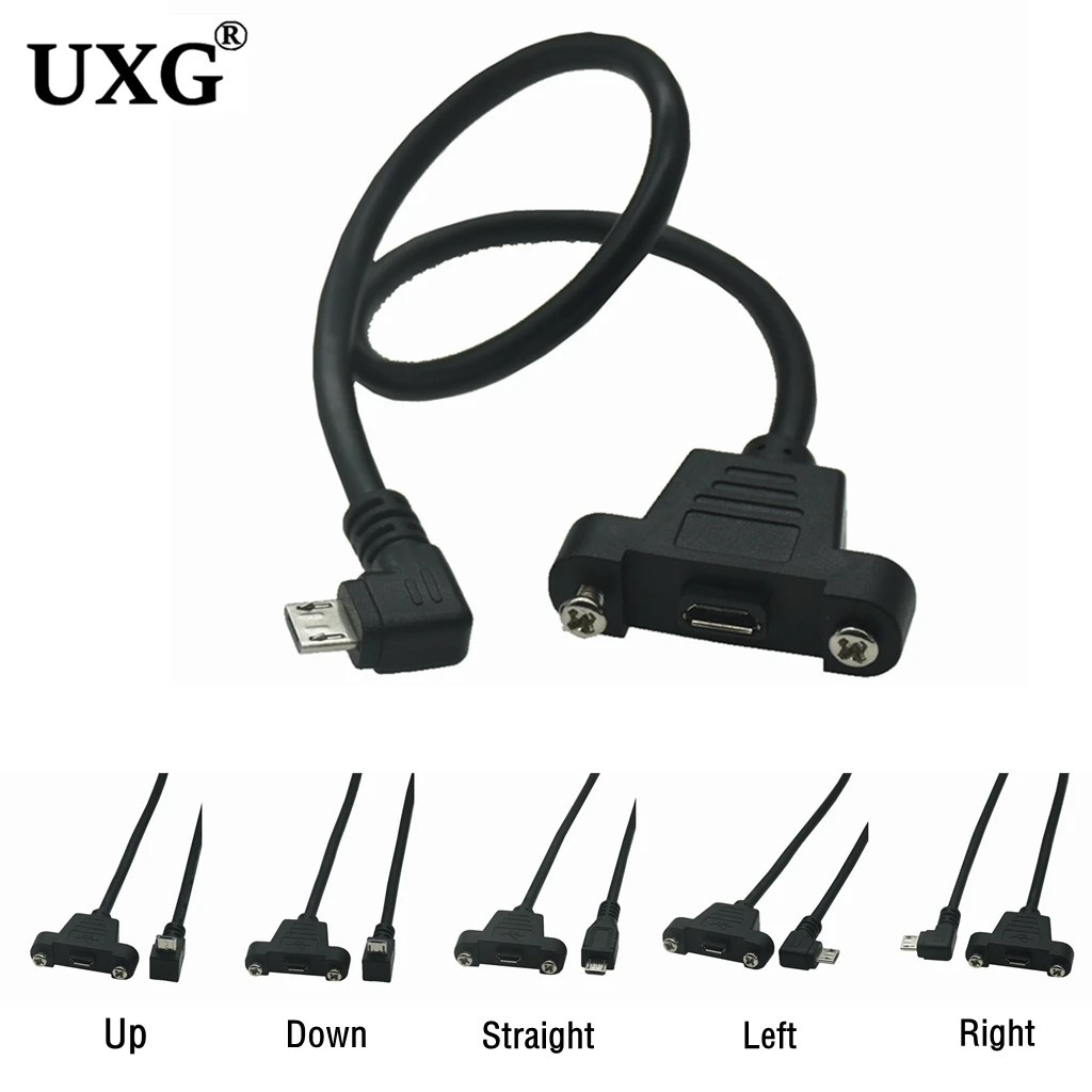 Cavo Prolunga USB 2.0 Stampante - Maschio A Femmina Angolo 90° Con Vite - 0.5 Metri - 4