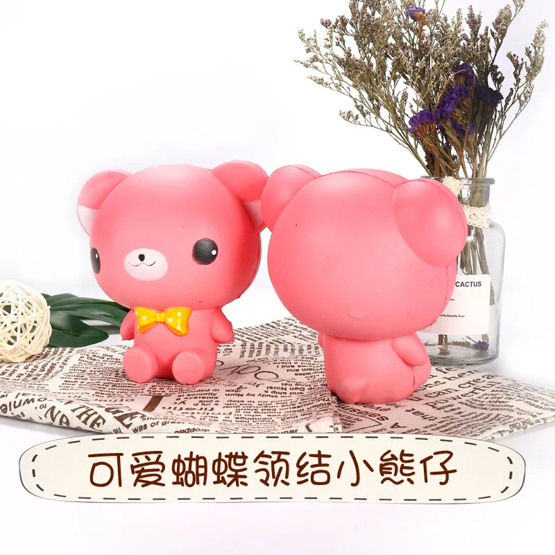 

New Style Bow Bear Pu Memory Foam Squishy Teddy Bear Doll CHILDREN'S Toy Color Customizable