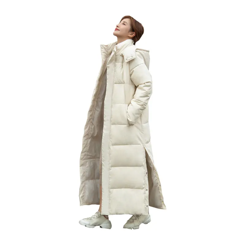 FTLZZ Winter Jacket White Duck Down Parkas Women