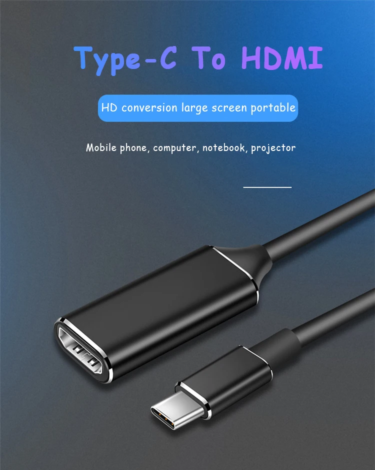 USB C HDMI кабель type C к HDMI Thunderbolt 3 адаптер для MacBook samsung Galaxy S10/S9 huawei mate 20 P20 Pro USB-C HDMI