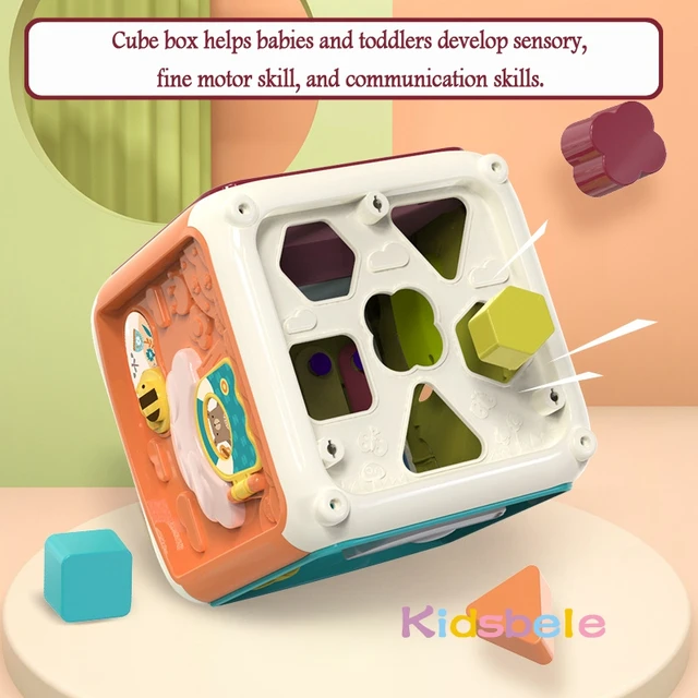 Baby Activity Cube Toddler Toys 7 in 1 Educational Shape Sorter Musical Toy Bead Maze Counting Discovery Toys For Kids Learning 4
