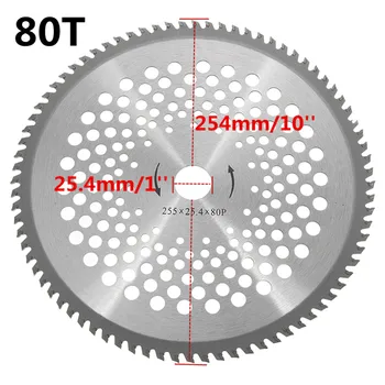 

1Pc 255mm 80T Brush Cutter Blade Steel Lawn Mower Cutter Replacement Circular Saw Blade For Tree Trimmer Grass Cutting Blade