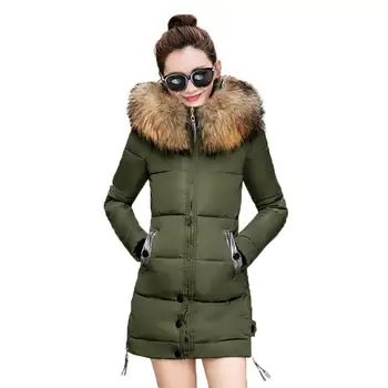 

4XL Down Cotton Jacket Women Parkas Casual Hooded Warm Winter Coat Female Padded Oversized Winter Women Jacket Outerwear Q1836