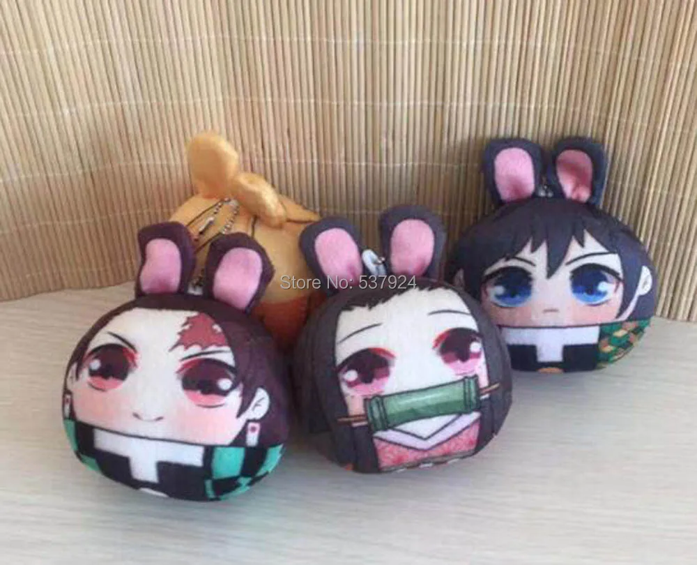Новинка, 20 шт., Demon Slayer Kimetsu no Yaiba Kamado Nezuko Tanjirou Hashibira Inosuke, 4 дюйма, 10 см, брелок-Плюшевая Кукла, подвеска