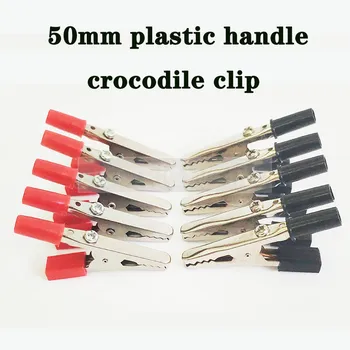 

Crocodile clip 50mm 2-10pcs wire Connector Connect Socket Plug for Battery Plastic Handle Test Probe Metal Alligator Clips