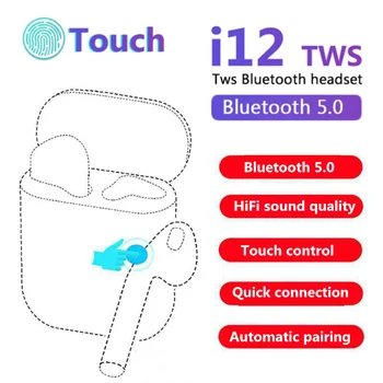 

Wireless Headset i12 TWS Touch Key Bluetooth 5.0 Sport Earphone Stereo For Xiaomi Huawei Samsung Smart Phone