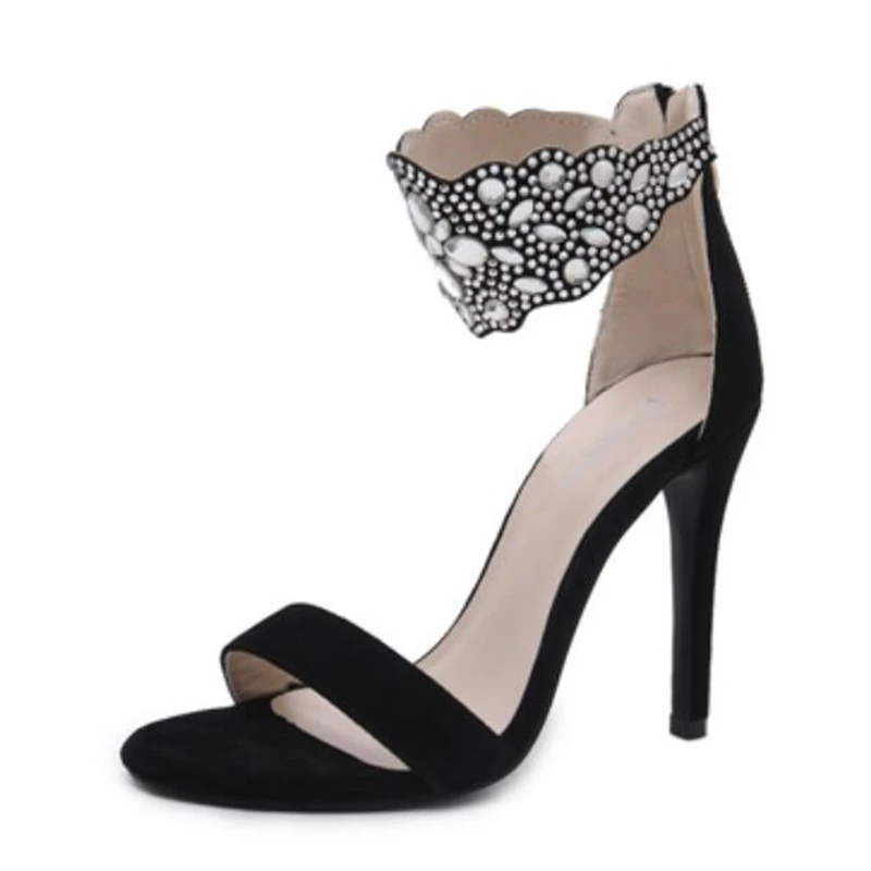 

Miulamiula Summer Women Sandals Heels Crystal Rhinestone Decorative Upper Bright Color Noble Sexy Roman Style Heels Woman Shoes