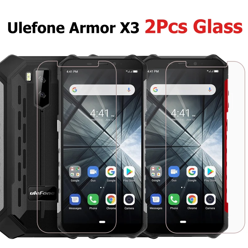 

2PCS Tempering Glass For Ulefone Armor X3 Glass Screen Protector Scratch Proof LCD Film For Ulefone Armor X 3 Cover Phone 5.5