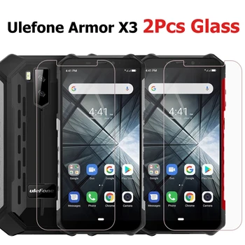 Перейти на Алиэкспресс и купить Закаленное стекло для Ulefone Armor X3, 2 шт., защита для экрана, защита от царапин, ЖК-пленка для Ulefone Armor X 3, чехол для телефона 5,5 дюйма