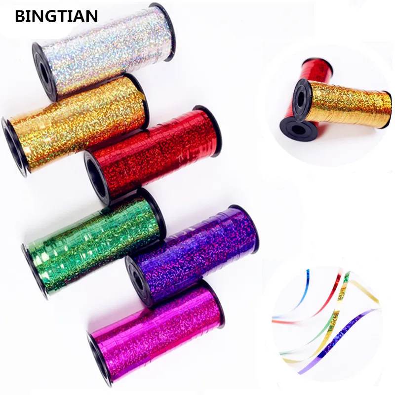 BINGTIAN New 5mm*100m Foil Helium Balloon Ribbon Wedding Birthday Party Decoration Air Wrapping Tape Rope | Дом и сад
