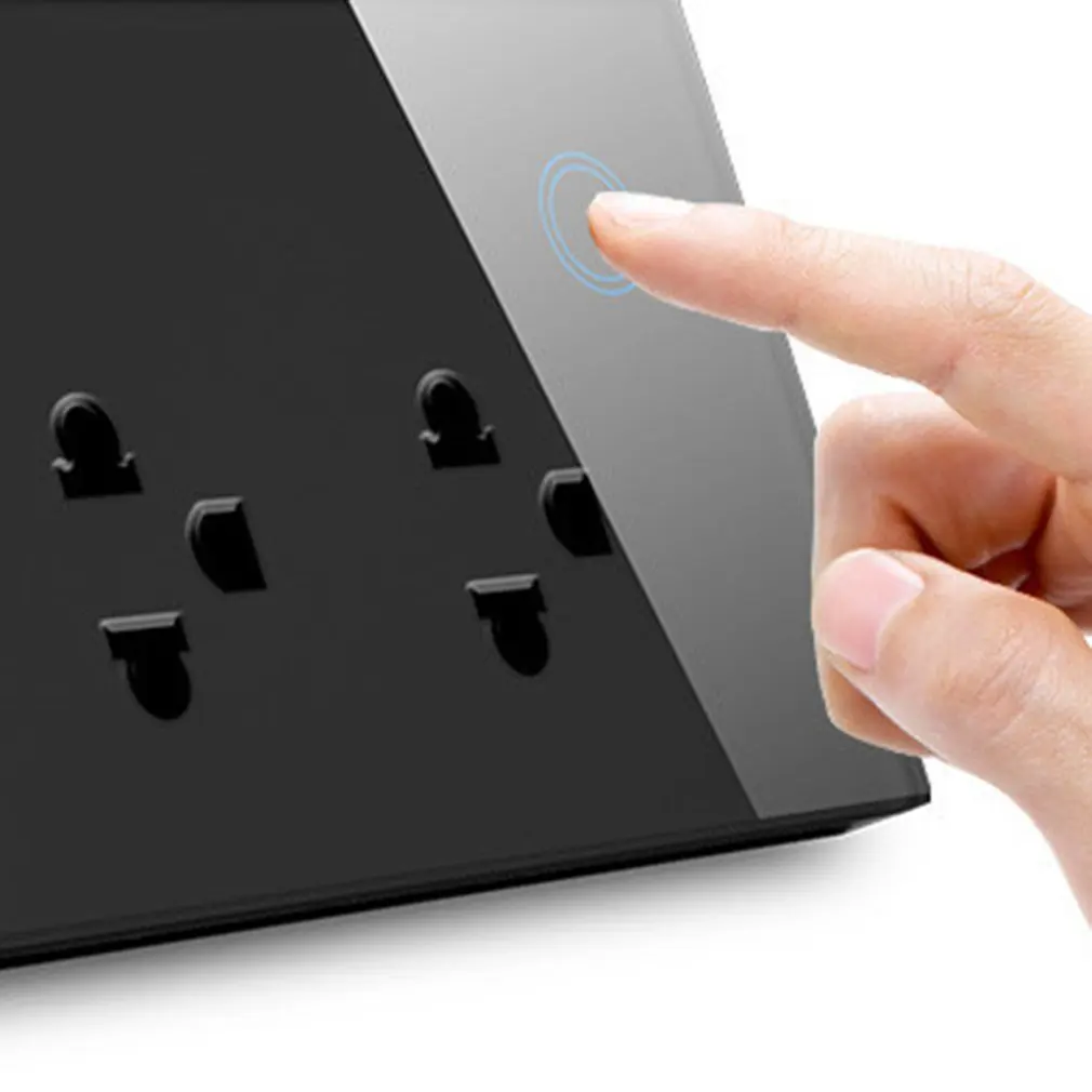 Touch Double GPO Glass Panel Power Point Wall Outlet Socket Switch 10AMP mobile phone control socket