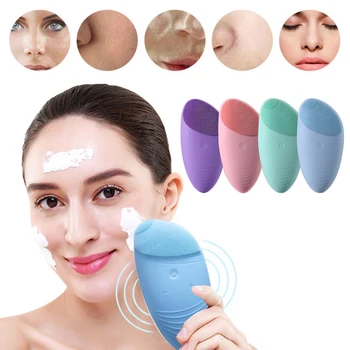 

1Pc Electric Face Cleanser Silicone Soft Massage Face Brush Cleaner Acne Beauty Silicone Brush Blackhead Spot Mini Face Brush