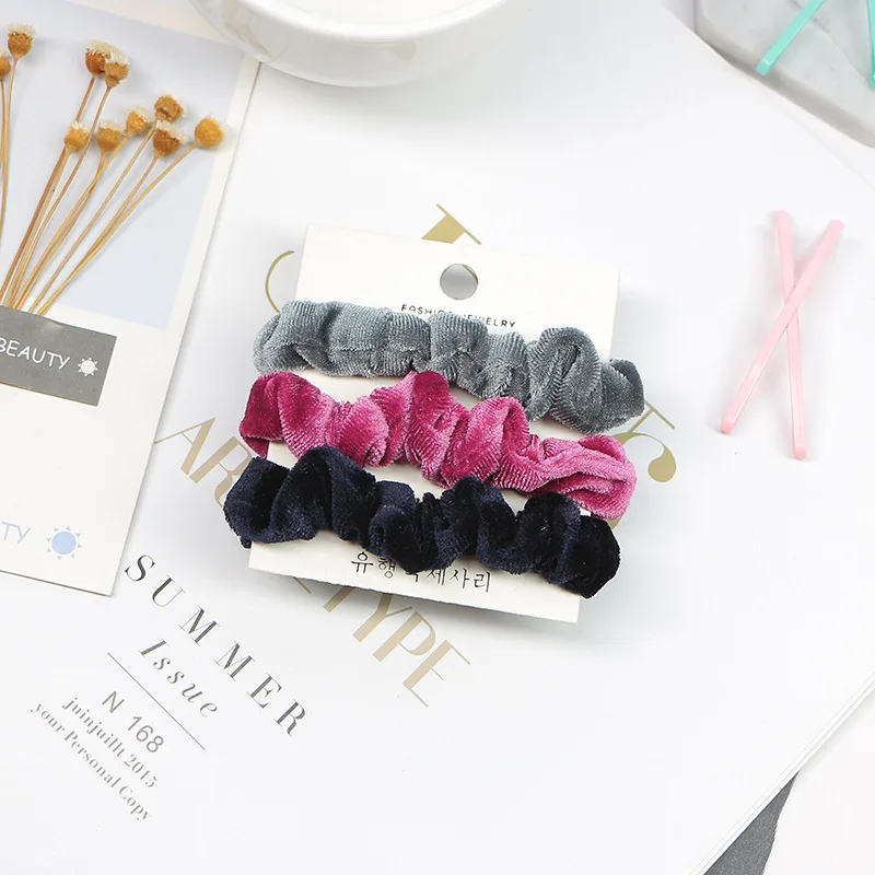 style 10 3/6 PCS/Set Satin Velvet Scrunchies Pack Fashion Hairbands Hair Tie for Women Hair Accessories Stretch Ponytail Holders Scrunchy - Цвет: style 10