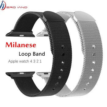 

Milanese Loop band For Apple Watch Strap iWatch 3 band 42mm 38 mm Stainless steel bracelet watchband for Apple watch 4 44mm 40mm