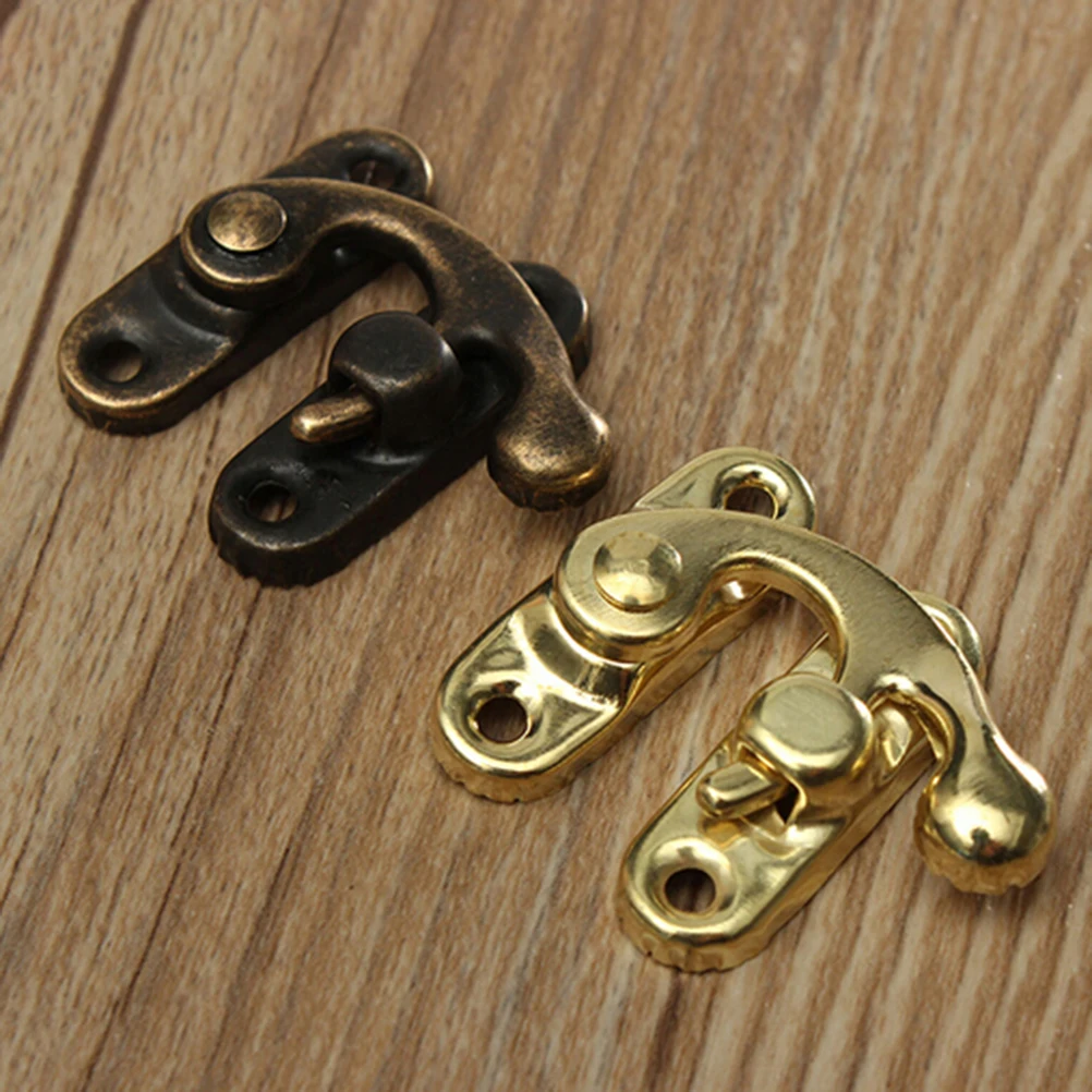 5Pcs Antique Bronze Iron Padlock Hasp Hook Lock For Mini Jewelry Box With Screws For Furniture Hardware Wholesale