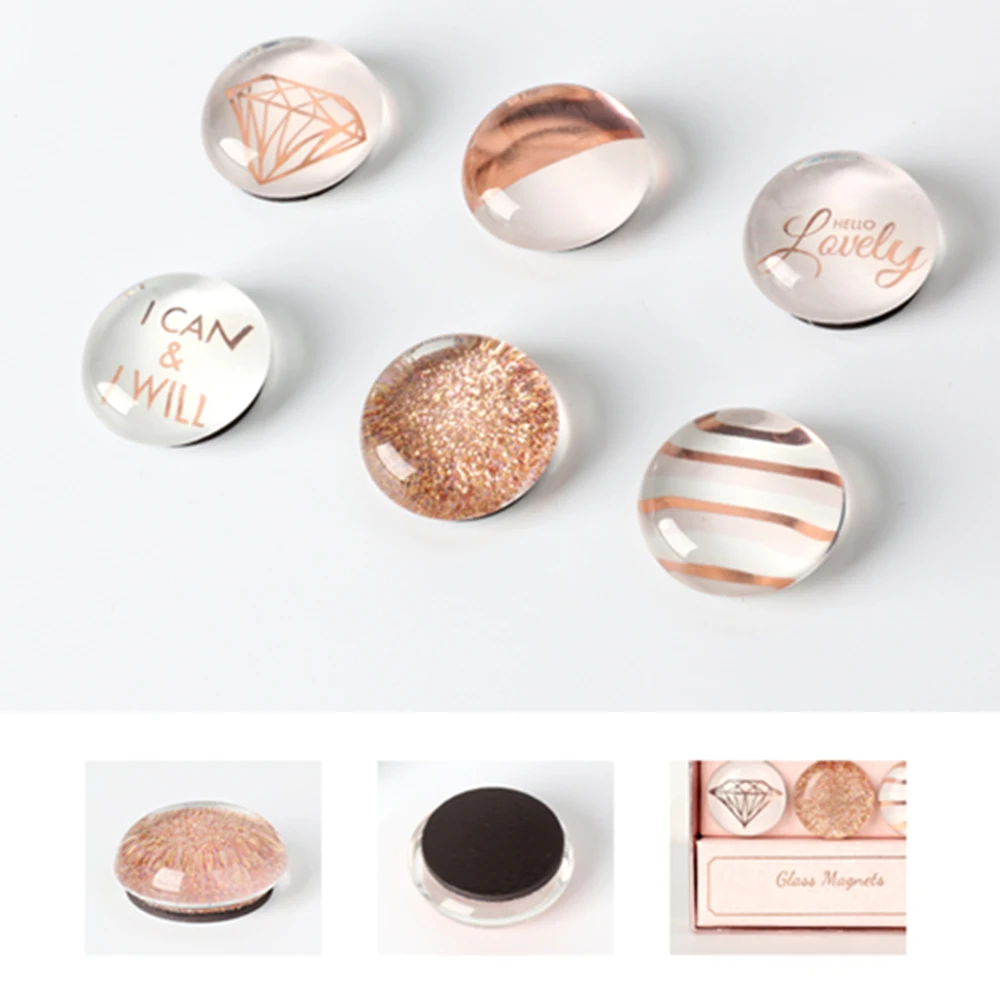 6 шт./упаковка магниты на холодильник розовое золото|Доска для лекций| |