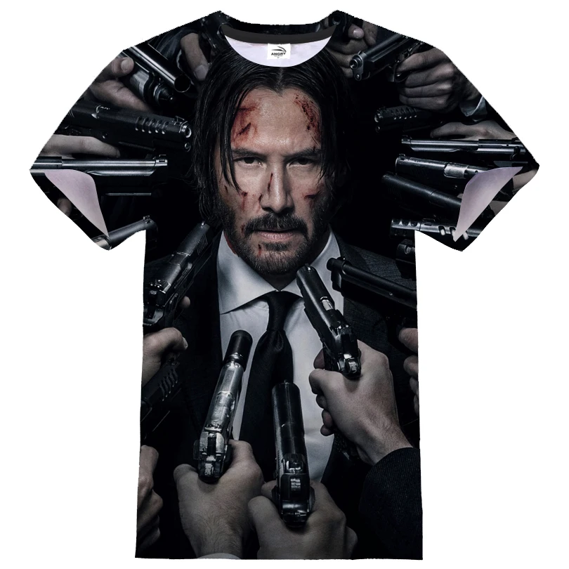 Футболка John Wick уличная одежда с 3D принтом стиль кино косплей мужская и женская