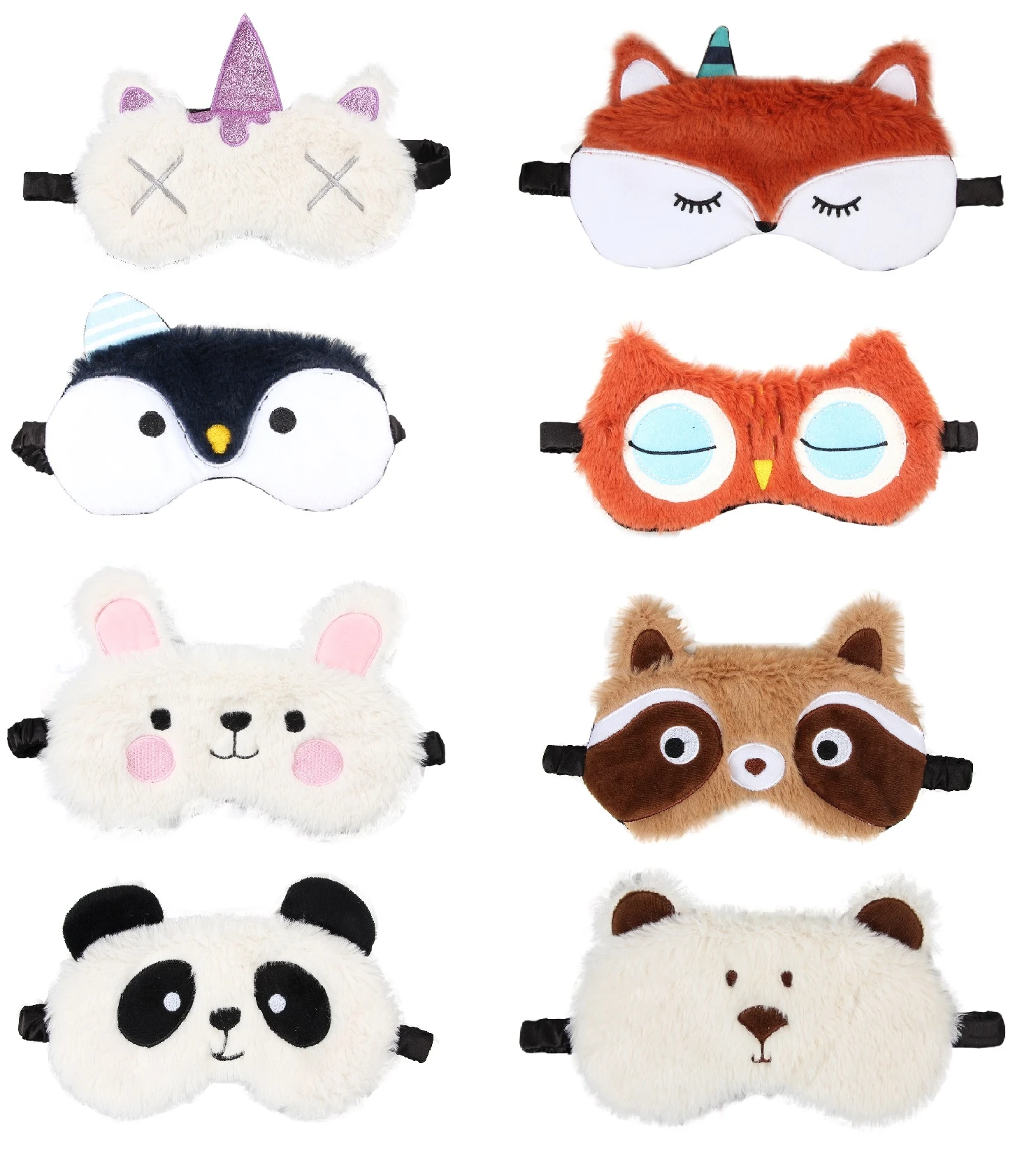 Sleeping Mask Eye Patches Cover Sleep Night Mask Plush Cute Eyes