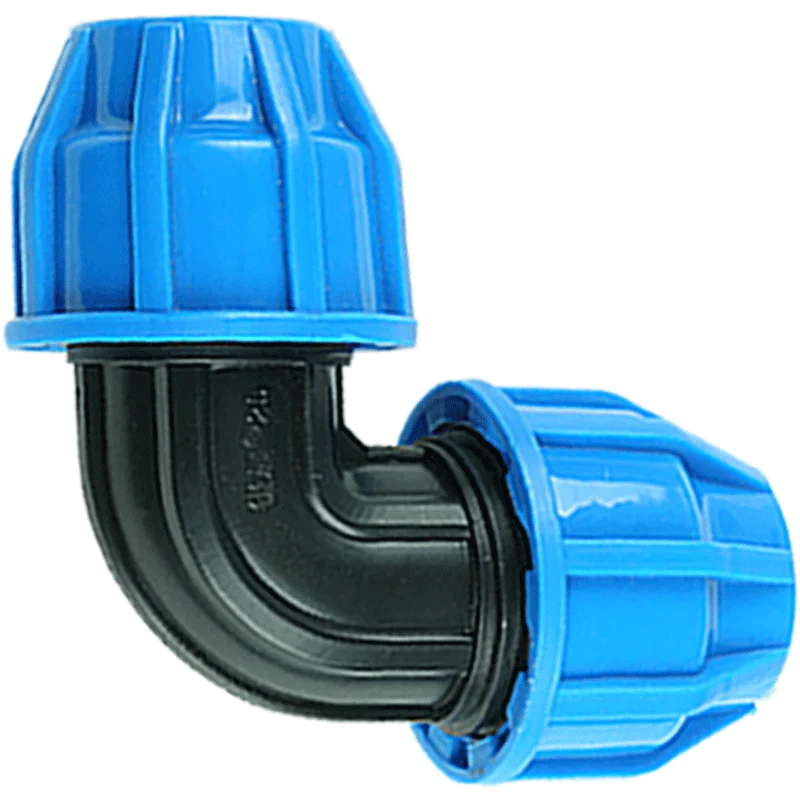 

25mm to 20mm Plastic PP Thick Quick Connector Elbow Blue Caps Adapter PE Pipe Fittings for Irrigation