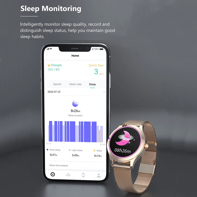 LIGE New Smartwatch Women Blood Pressure Blood