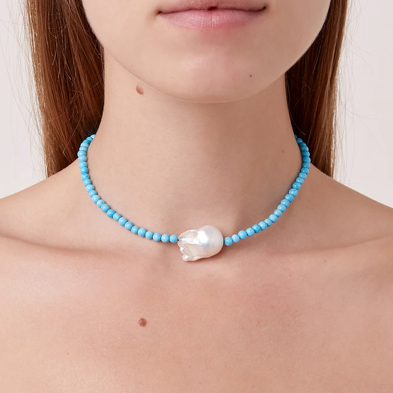 Украшения на шею bijoux Большой белый жемчуг в стиле барокко Висячие ожерелья колье назийник ketting длинные женские ожерелья