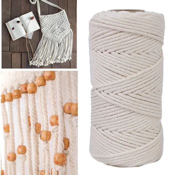 

Macrame Cotton Cord Natural Handmade Craft Rope for Planter Hanger Dream-Catcher