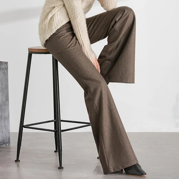 

Wool Wide Leg Pants Female Autumn and Winter 2020 New Wool Straight High Waist Drop Big Pants Plus Size Harajuku Women Pants
