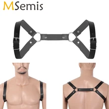 MSemis, мужское сексуальное нижнее белье, панк, из искусственной кожи, регулируемый пояс для тела, пояс для мышц, одежда, топ, Клубная одежда, костюм