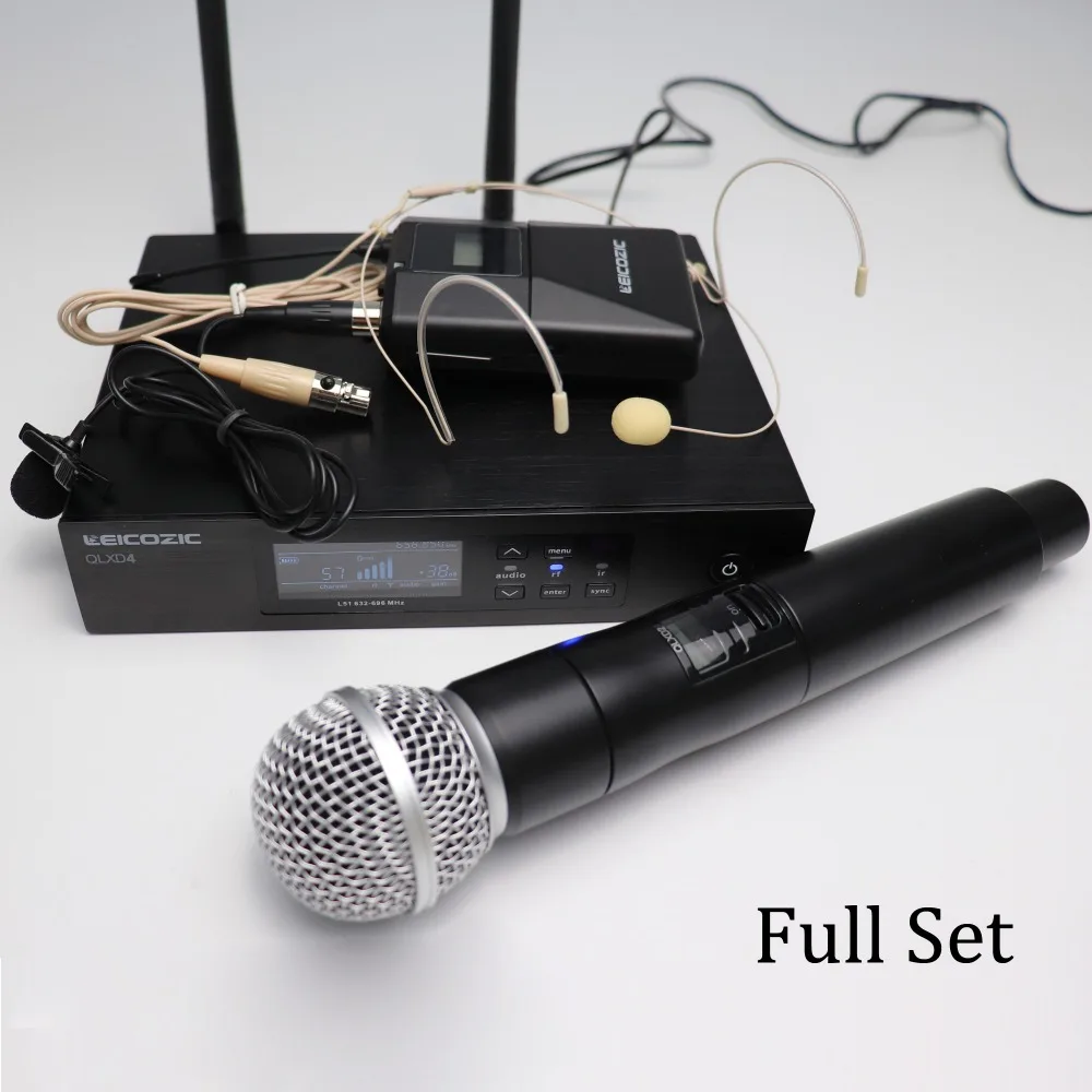 Leicozic QLXD цифровой микрофон Беспроводная система QLXD4 ручной микрофон одноканальный работа с SM-58A капсулой 640,050-660,750 МГц