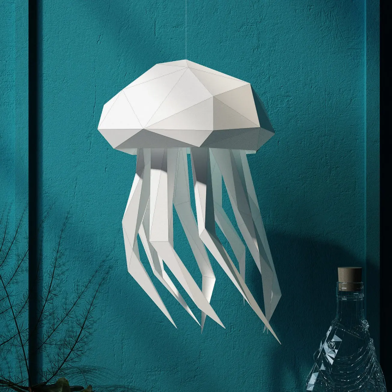 Jellyfish 46cm Paper 3D DIY Material Manual Creative Home Decor Props#2948 Hand Made Cute Geometric Paper Figures