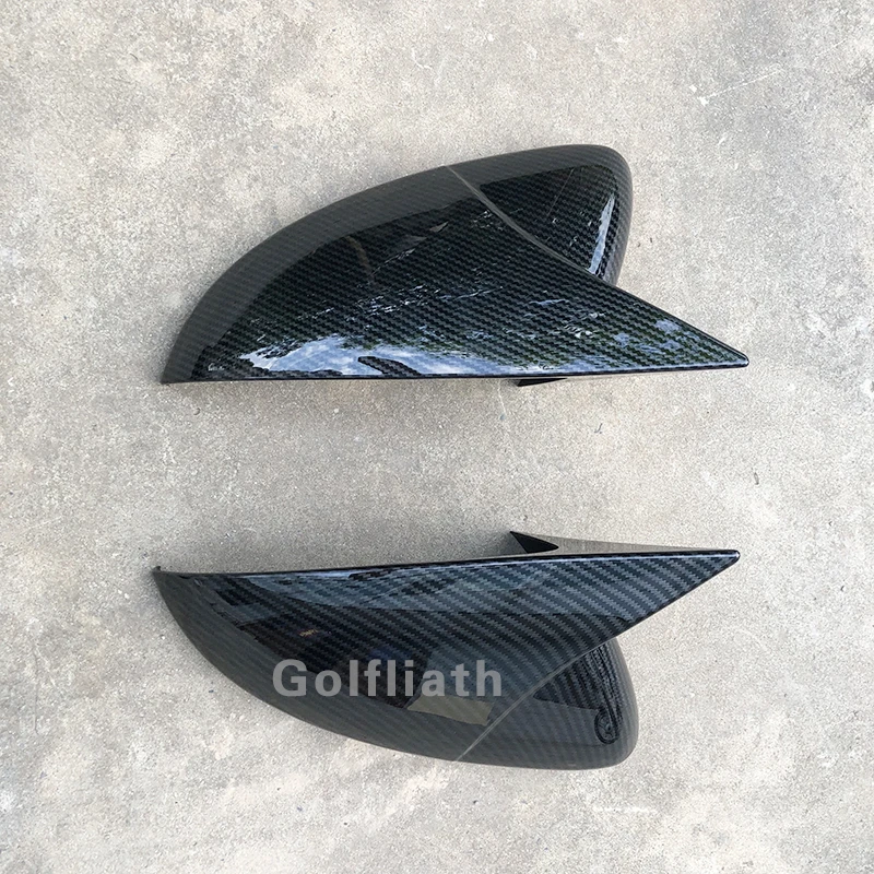 

added Side Wing Mirror Covers Caps carbon fiber look fit for volkswagengolf MK7 Rearview