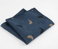 Mouchoir en coton pour hommes, 24cm x 24cm, 1 pièce, carré oiseau bleu foncé, cadeau de nouvel an 