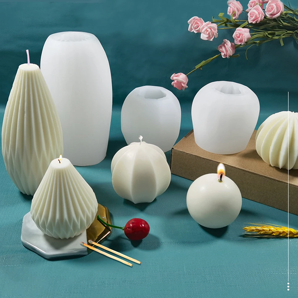 Scented Candle Wax Mold 3D Geometric Mould Handmade Making Aromatherapy Plaster Soap Molds Cake Baking Utensils | Дом и сад
