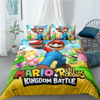 

Super Mario Bros. Bedding Set Duvet Cover pillowcase Quilt Cover Cartoon Children bed set Gift Home textile Dropship