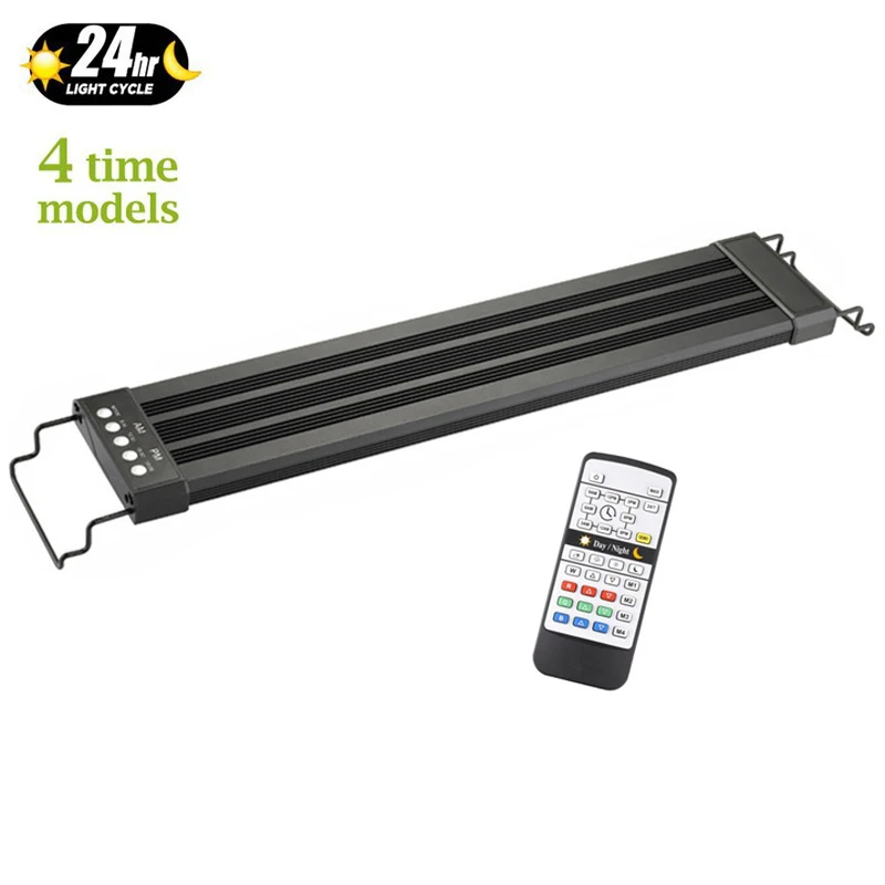 Aquarium LED Lamp Automatic 24/7 Hour Full Spectrum with Dimmer Sunrise Sunset Marine Fish Tank Light RGB 110V 220V 80-150cm