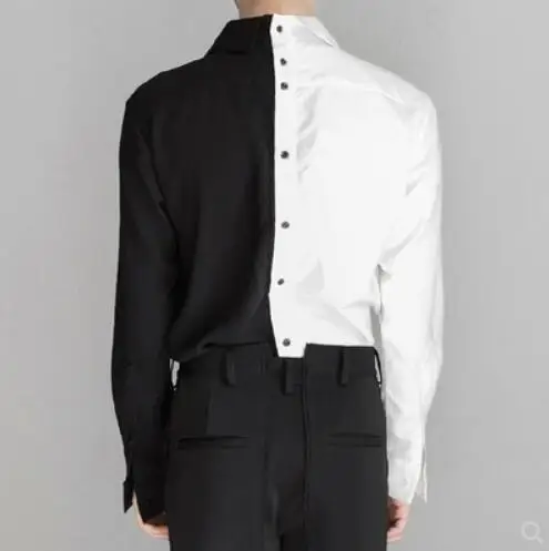 S-5XL,, новая мужская одежда, индивидуальная Свободная рубашка Gd hairstylist, на заказ, черная, белая, комбинированная, размера плюс, Повседневная рубашка, костюмы
