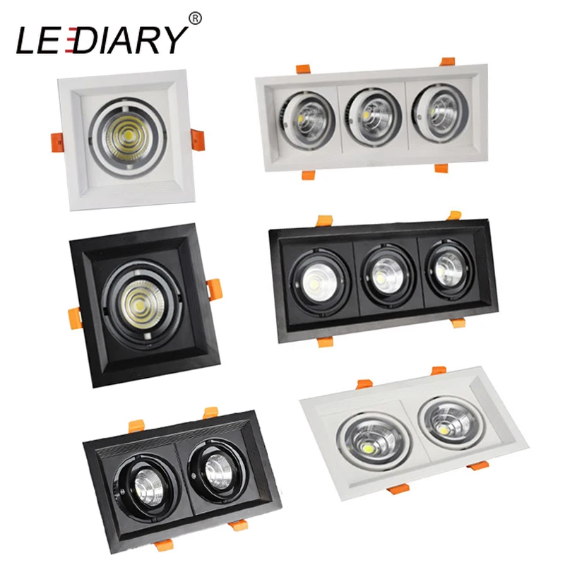 

LEDIARY LED Double Point LED Downlight COB 7W 10W 12W 15W Anti-fog Recessed Grille Light Spot Downlights 3000K/4000K/6000K