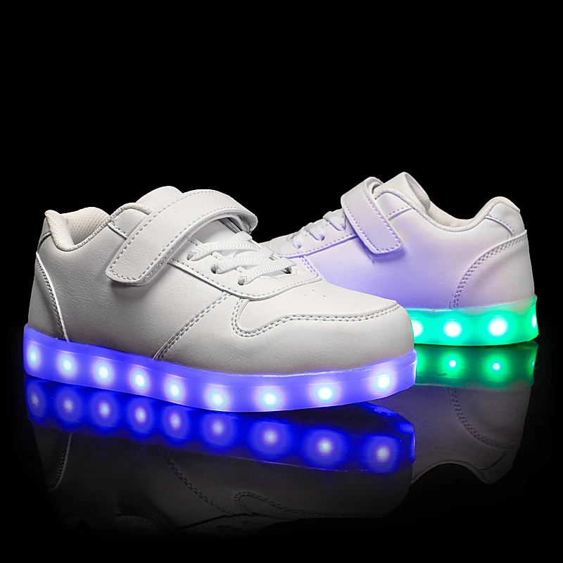 Size 25-37 USB Charging Basket Led Children Shoes With Light Up Kids Casual Boys&Girls Luminous Sneakers Glowing Shoe