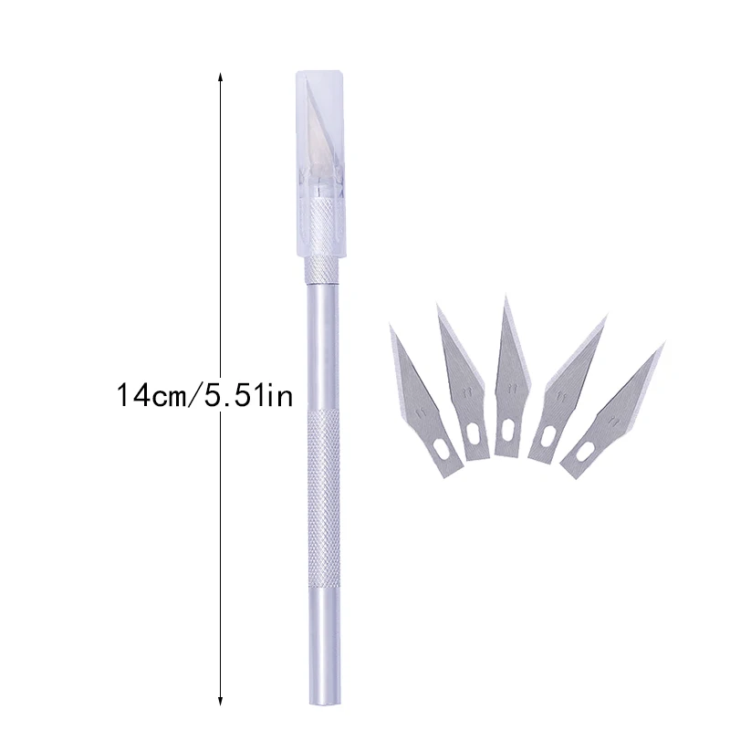 LMDZ 6 pcs of blades plus cutting pens Model Making Tool Metal Carving Knife Professional Stainless Steel For Diy