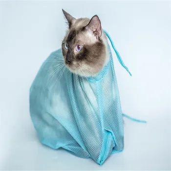 

Mesh Cat Bathing Bag Cats Grooming Washing Bags Cat Bath Clean Bag No Scratching Bite Restraint Cat Supplies Nail Cutting