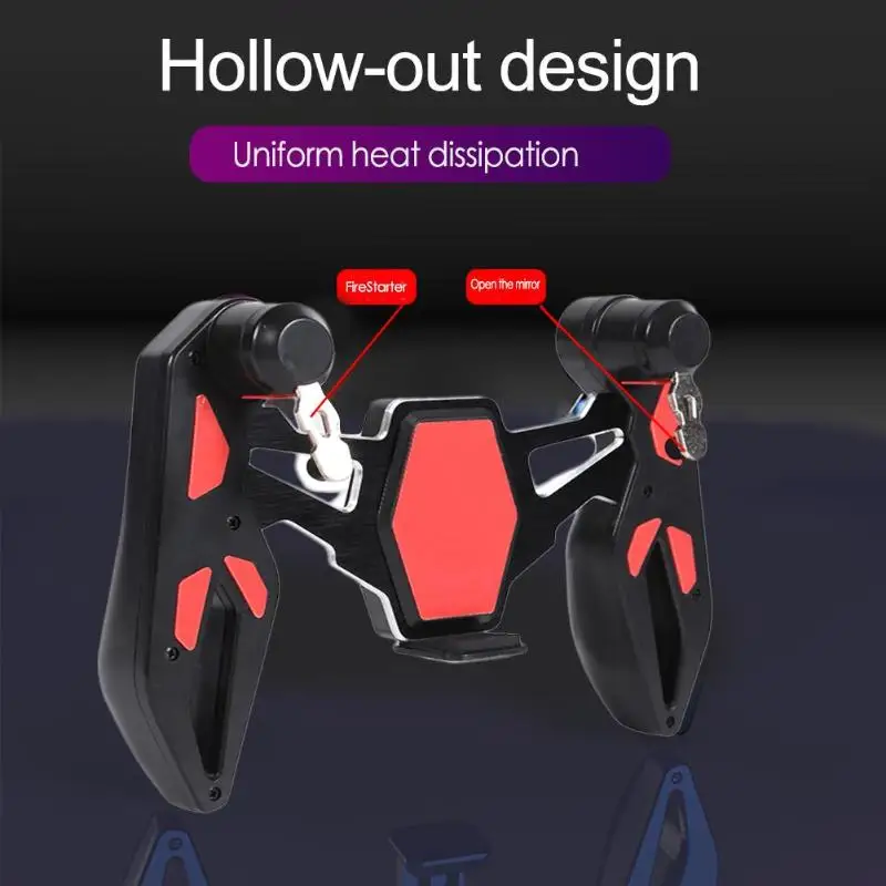 Game Trigger Four-Finger Linkage Game Handle Telescopic Gampad Joystick for PUBG Trigger Feel No Bu