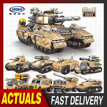

XINGBAO Military Panzer Tank Model Building Blocks Technic WW2 City Truck Bricks Toys For Boys Toys For Children 8in1